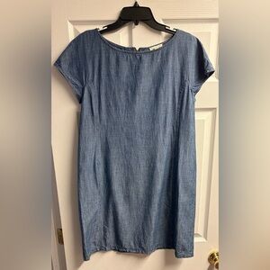 Eileen Fisher Chambray Cotton/Tencel Blend Dress W/ Zipper Closure Size Small